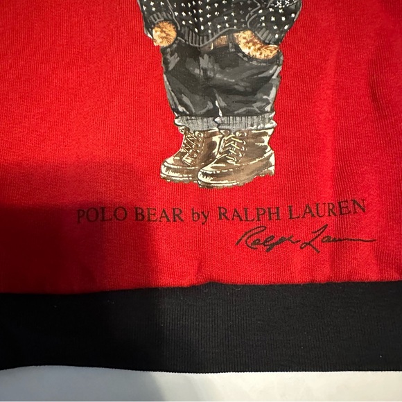 Ralph Lauren Polo Bear Red Black Sweater Size 24month - Picture 6 of 8